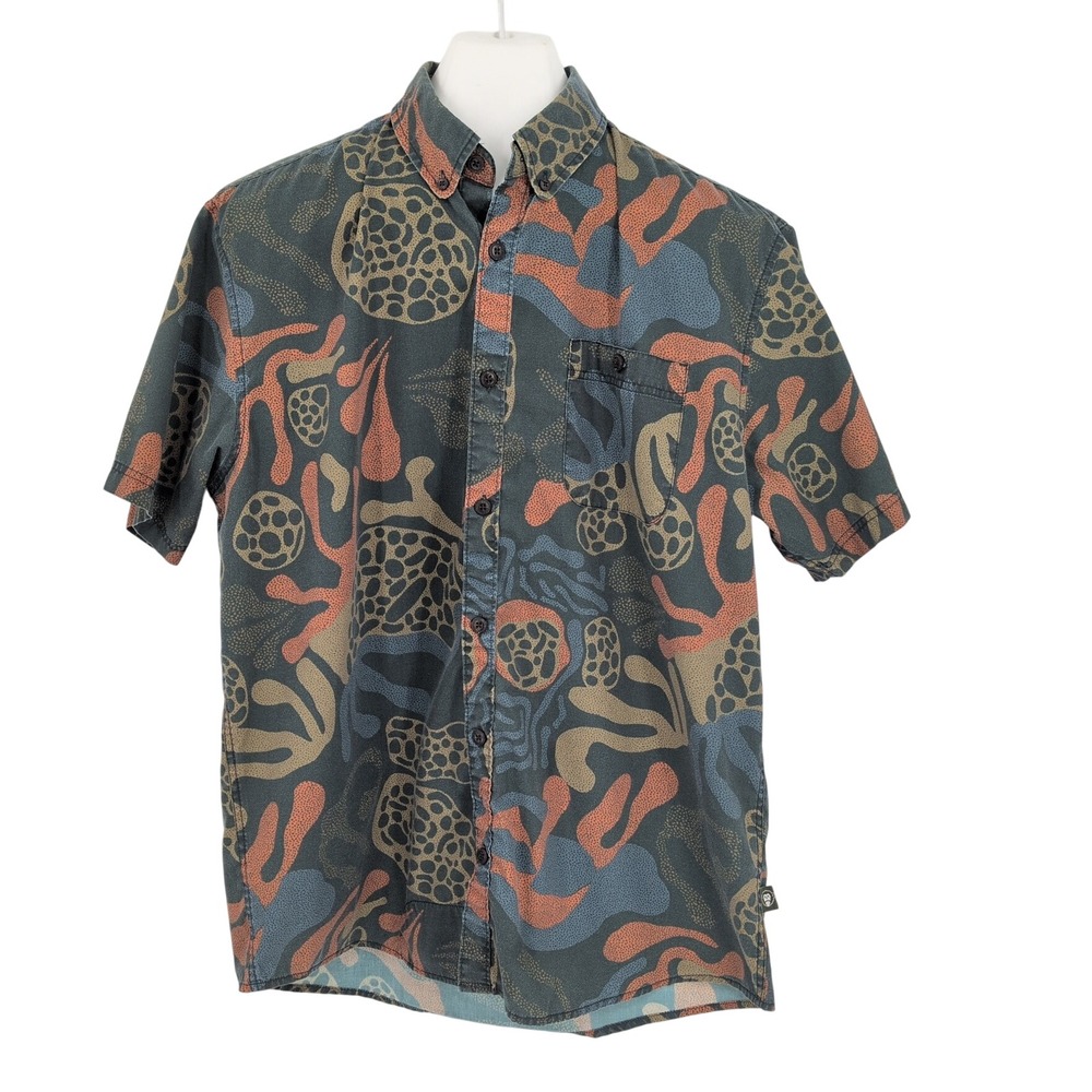 Howler Bros Abstract Button Down Shirt Artsy Tropical Coastal Resort Indie Large